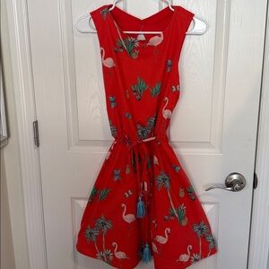 Bailey Blue Coral Pineapple flamingo palm tree  Print Dress